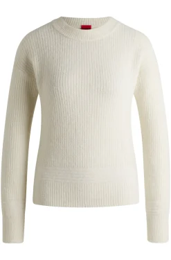 Relaxed-Fit Pullover mit gestricktem Linienmuster