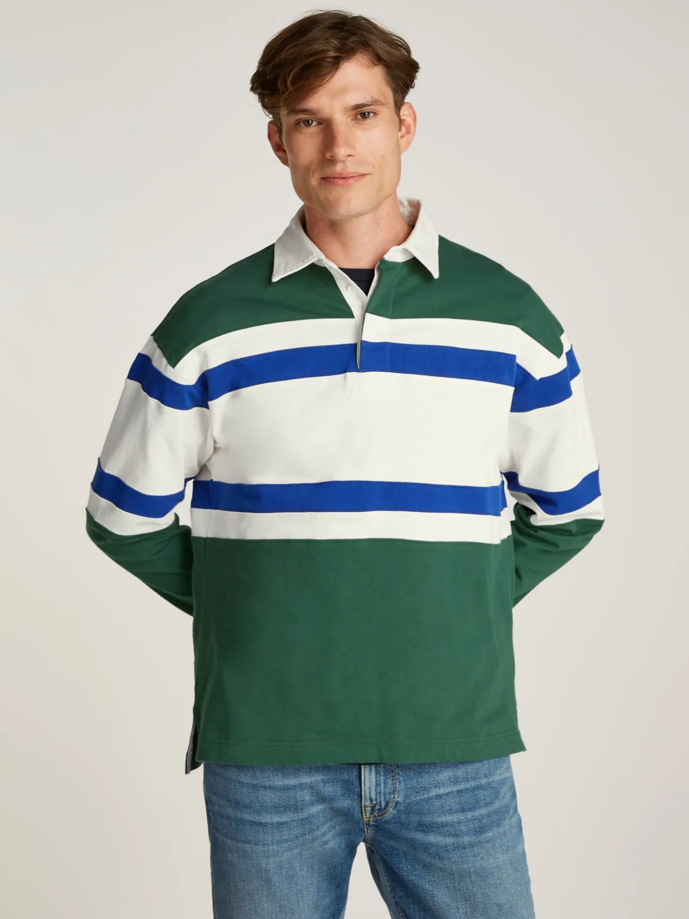 Relaxed Fit Rugby-Shirt im Color Block-Design