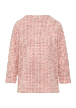 Relaxed-Fit-Sweatshirt aus Bouclé mit 3/4-Ärmeln