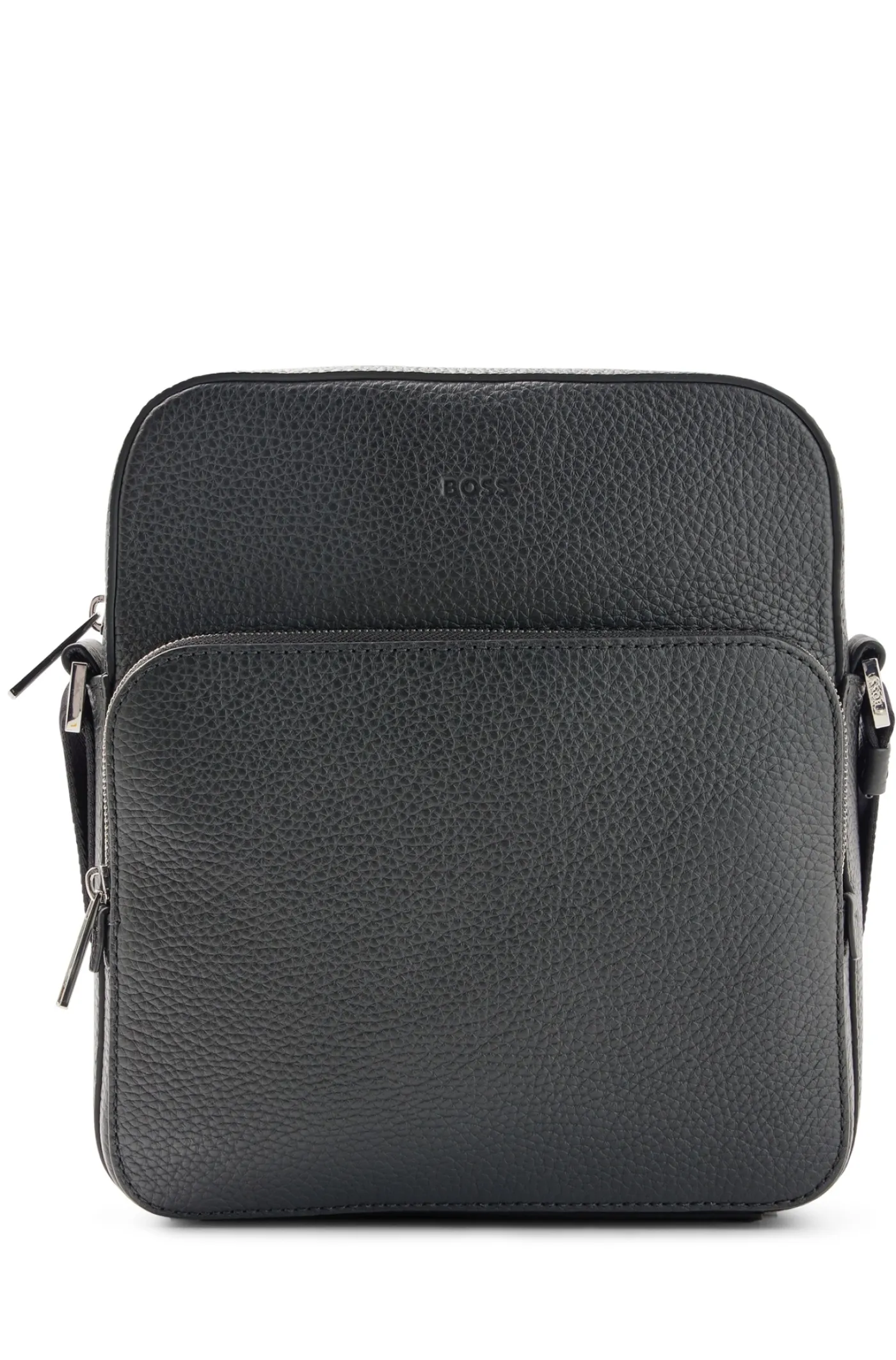 REPORTER-TASCHE AUS ITALIENISCHEM LEDER MIT LOGO-PRÄGUNG
