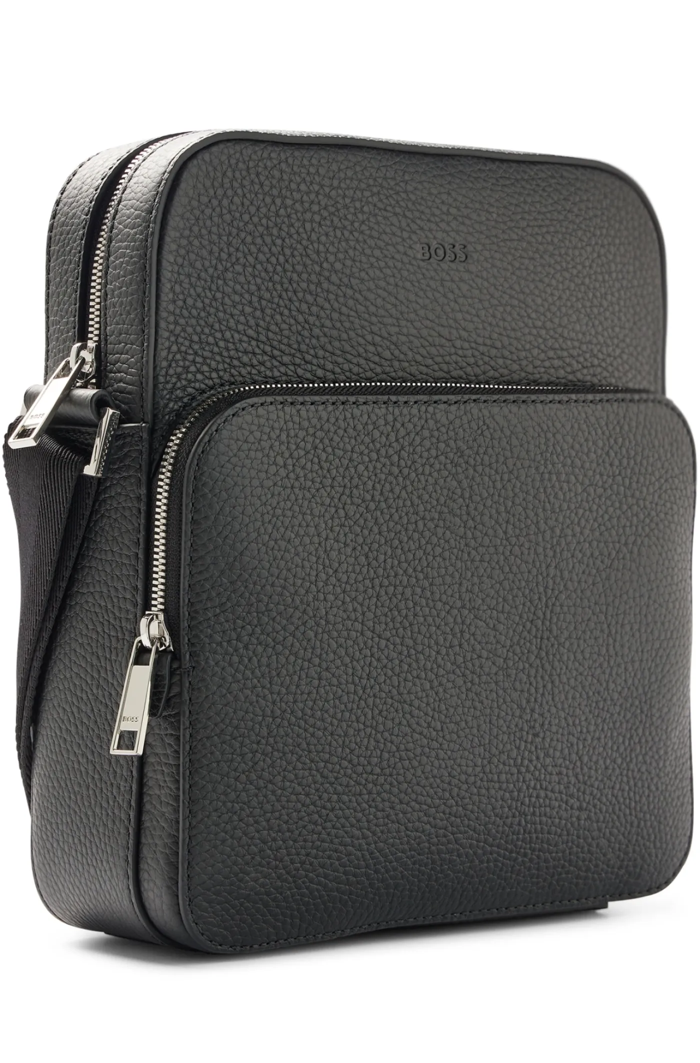 REPORTER-TASCHE AUS ITALIENISCHEM LEDER MIT LOGO-PRÄGUNG