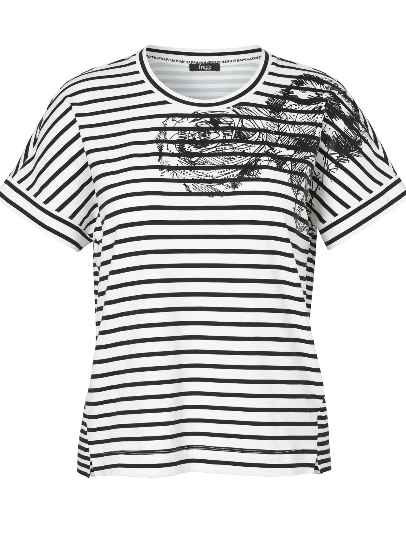 Ringel T-Shirt mit überschnittenen Schultern