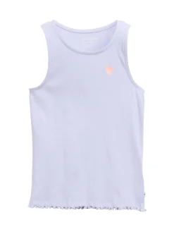 Ripp Top mit Glitzer-Print