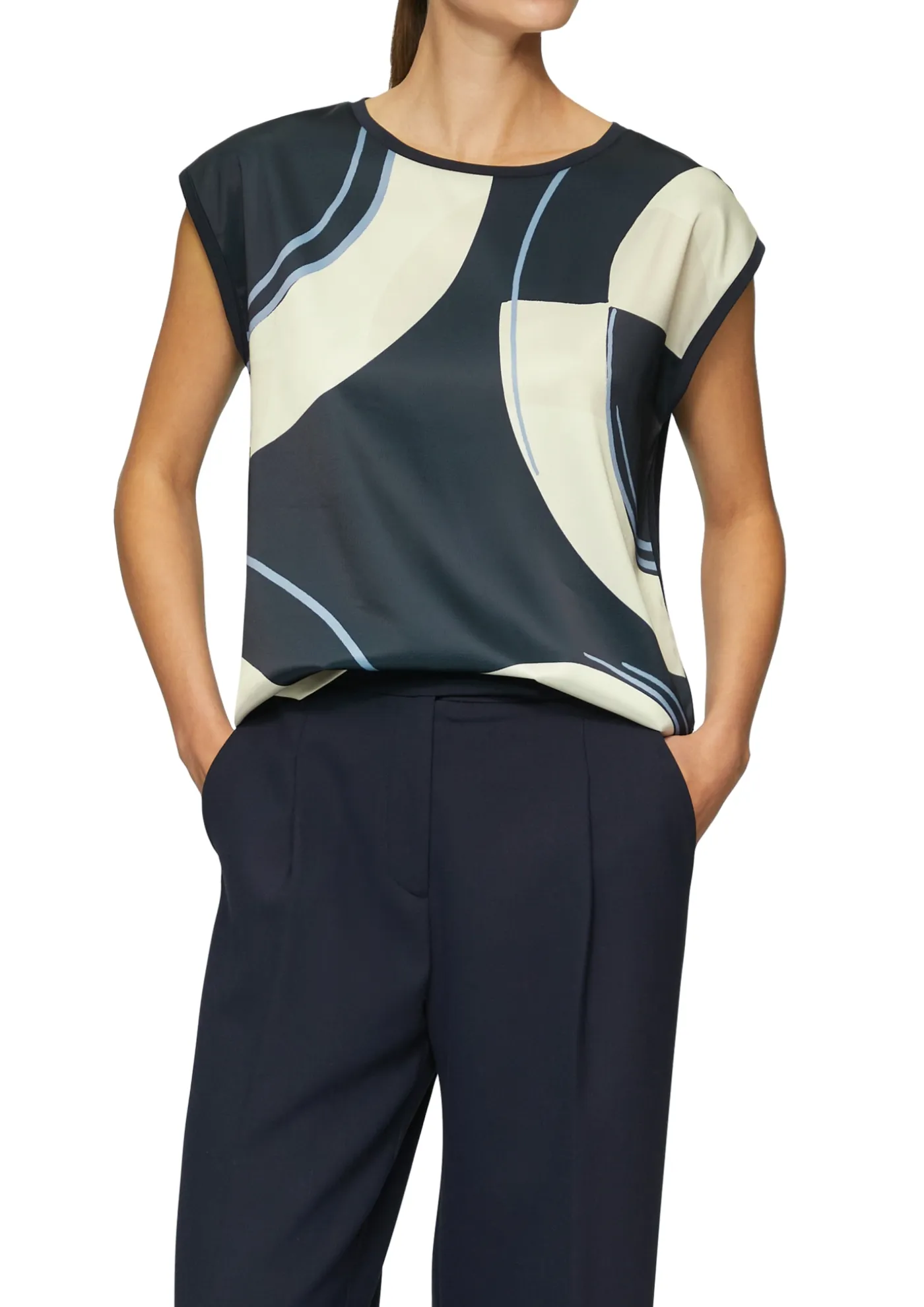 Ärmelloses Shirt im Fabricmix