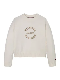 Rundhals-Pullover mit Logo