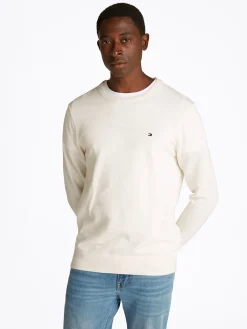 Rundhals-Pullover mit aufgestickter Flag