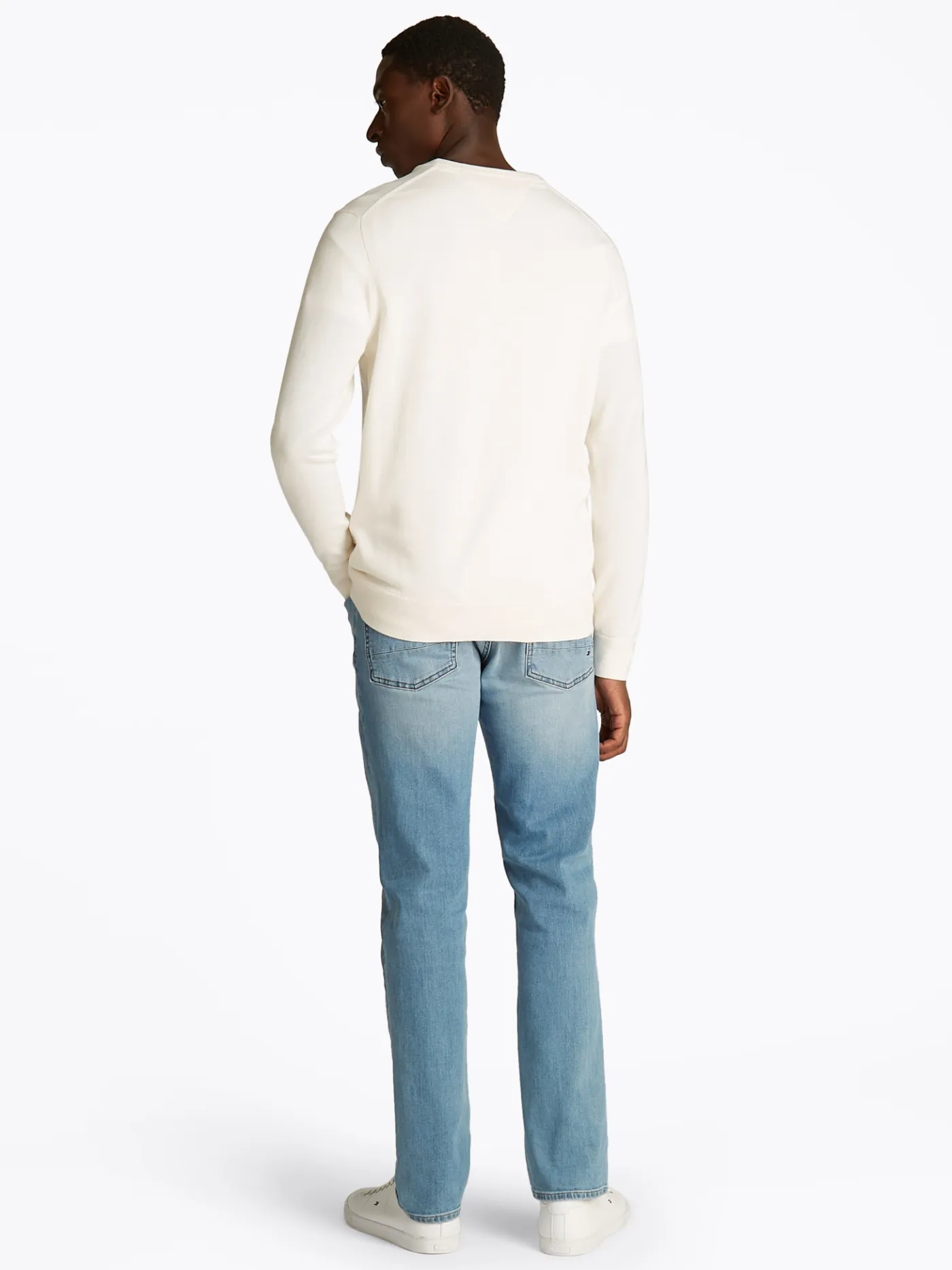 Rundhals-Pullover mit aufgestickter Flag
