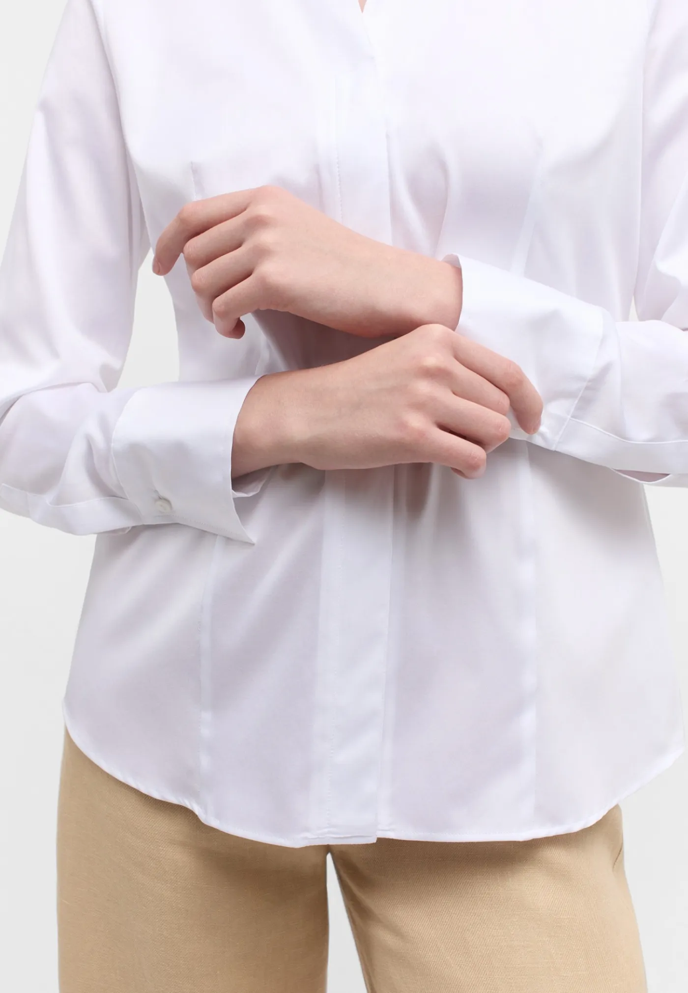 Satin Shirt Bluse Satingewebe Langarm