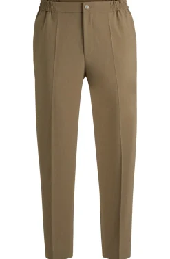 Schmal geschnittene Hose aus knitterarmem Melange-Gewebe