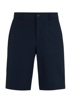 Schmal geschnittene Shorts aus dehnbarer Popeline