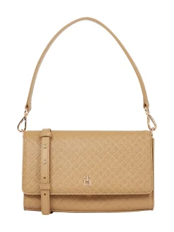 Schultertasche mit tiefgeprägten TH-Monogramme
