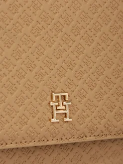Schultertasche mit tiefgeprägten TH-Monogramme