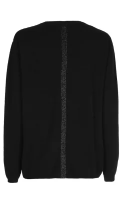 Schwarzer Cashmere Pullover mit V-Ausschnitt