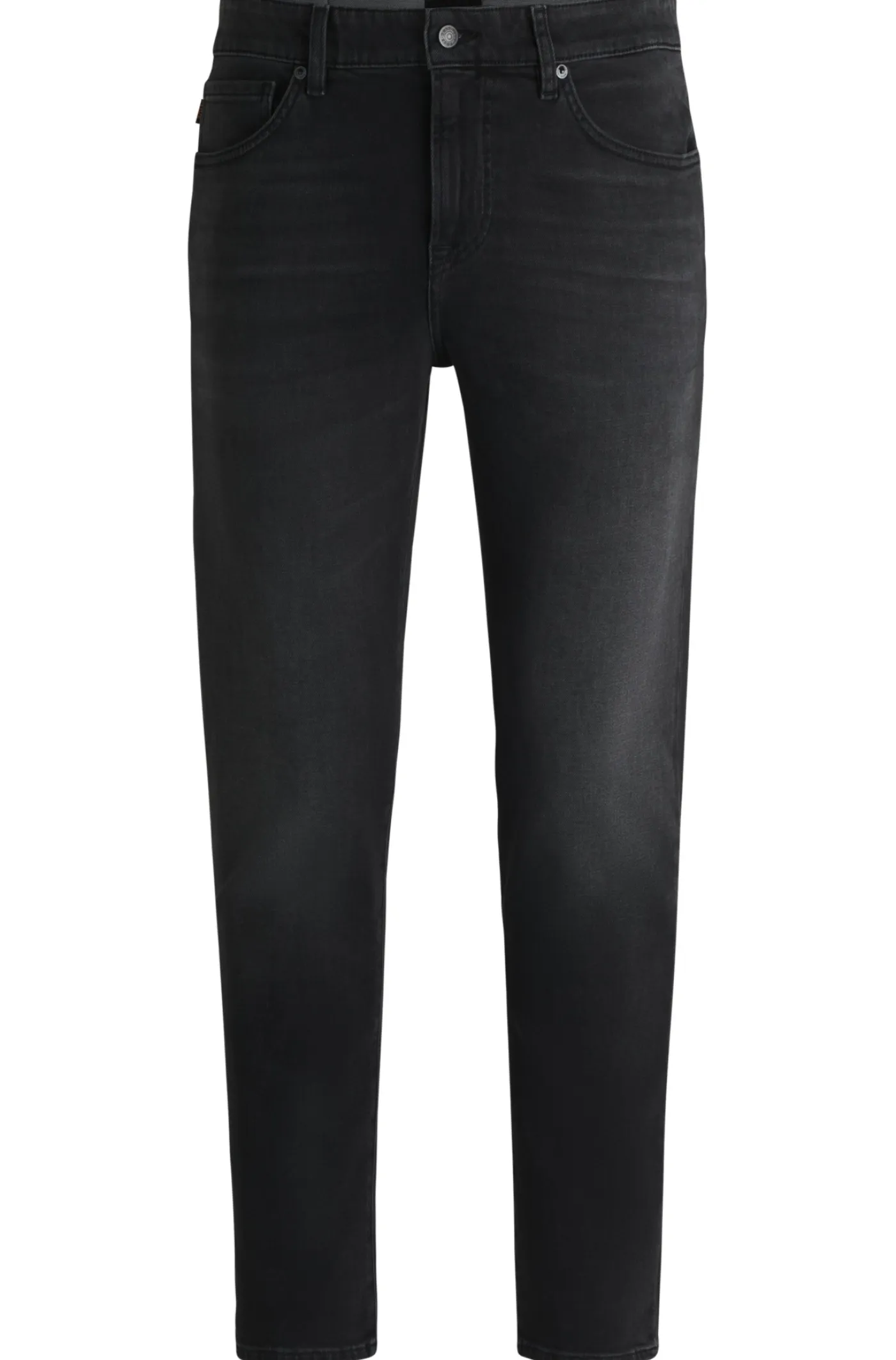 Schwarze Tapered-Fit Jeans aus bequemem Stretch-Denim