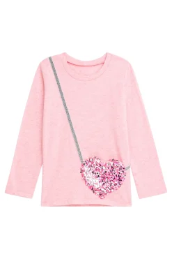 Shirt mit Glizertasche aus Pailletten