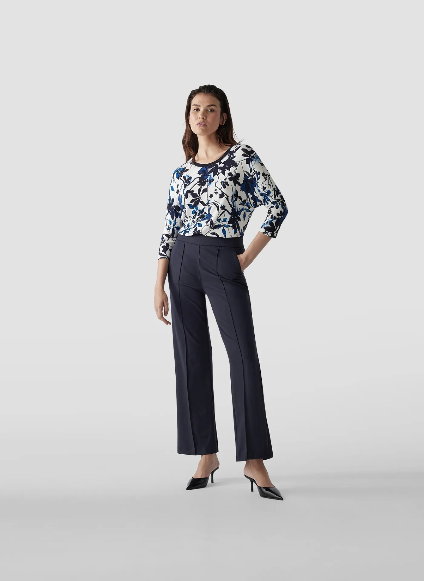Shirt mit 3/4-Arm in floralem Muster