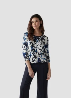 Shirt mit 3/4-Arm in floralem Muster