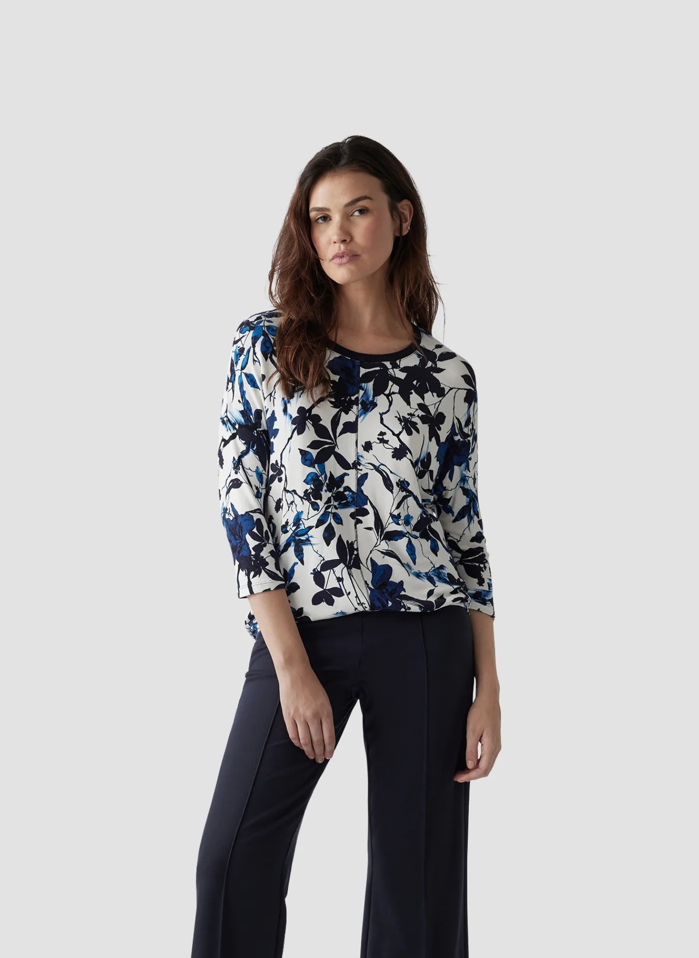 Shirt mit 3/4-Arm in floralem Muster