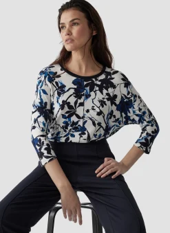 Shirt mit 3/4-Arm in floralem Muster