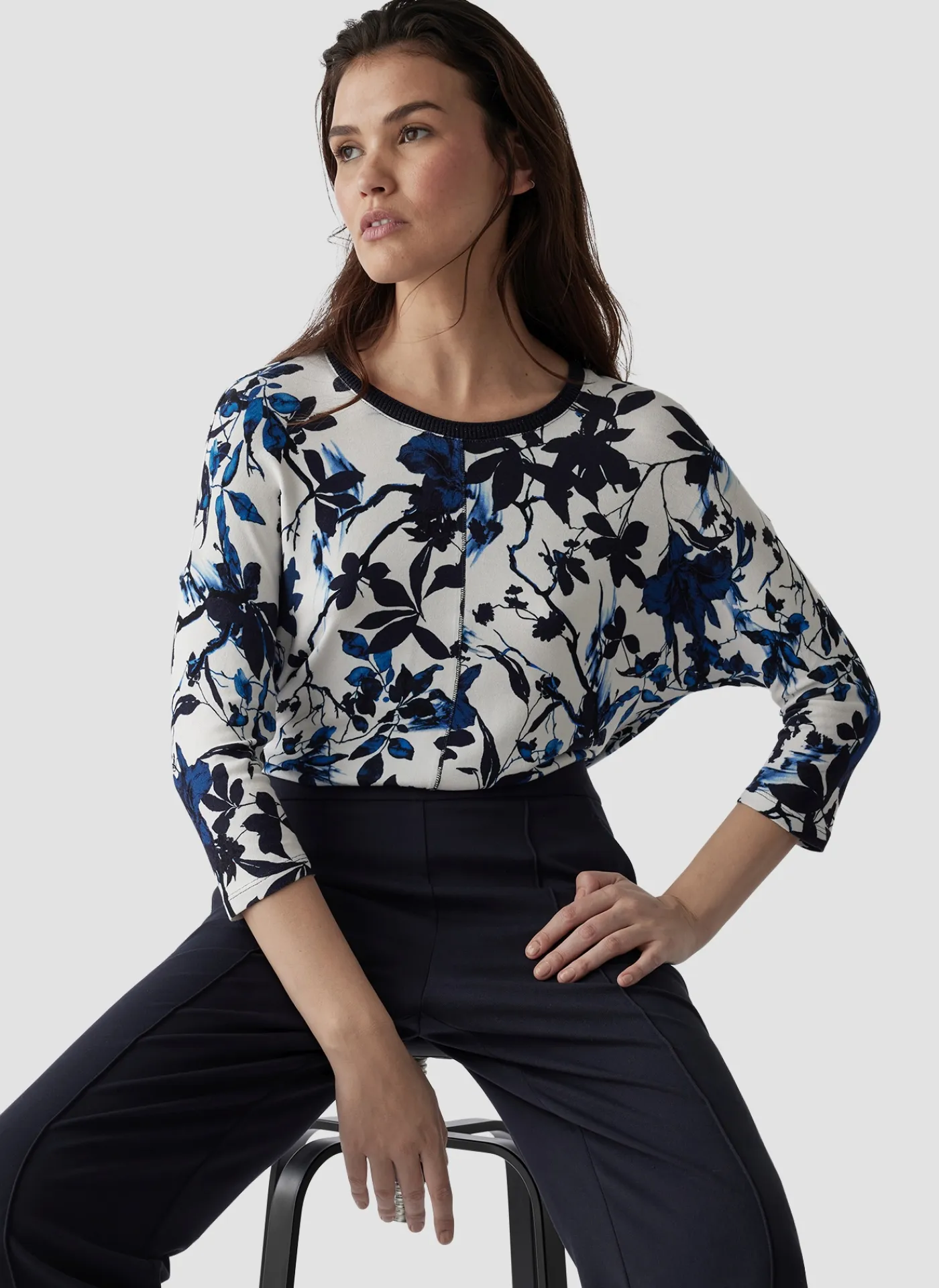 Shirt mit 3/4-Arm in floralem Muster