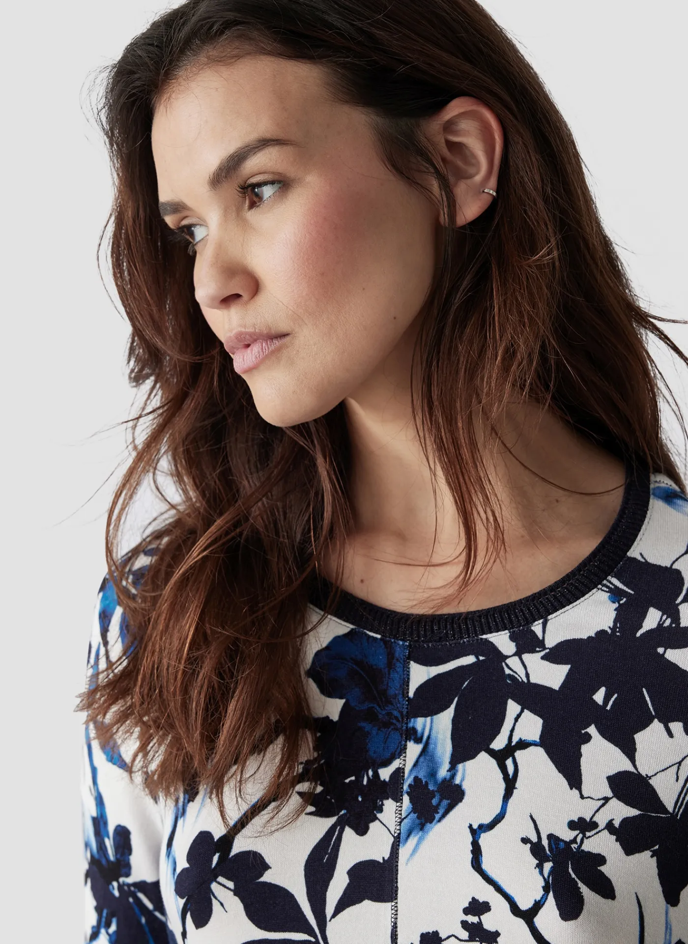 Shirt mit 3/4-Arm in floralem Muster