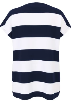 Shirt-Pulli mit breitem Ringel und Motivprint
