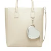 Shopper aus Lederimitat mit Flaschenhalter und Logo