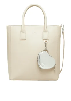 Shopper aus Lederimitat mit Flaschenhalter und Logo
