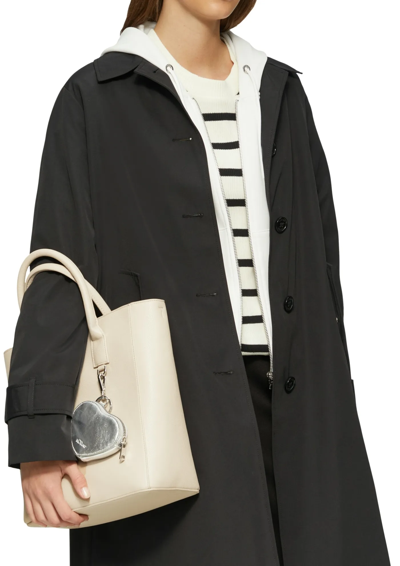 Shopper aus Lederimitat mit Flaschenhalter und Logo