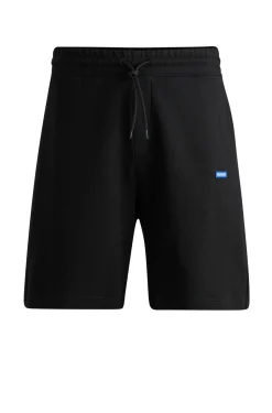 Shorts aus Baumwoll-Terry mit Tunnelzug und blauem Logo-Label