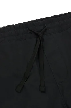 Shorts aus strukturierter Baumwolle mit Tunnelzug und Logo-Aufnäher