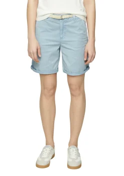 Shorts mit geflochtenem Gürtel und Garment Dye