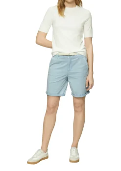 Shorts mit geflochtenem Gürtel und Garment Dye