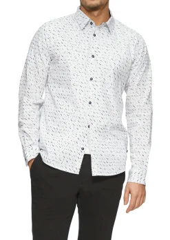 Slim Fit: Gemustertes Hemd aus Popelin