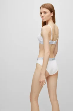 SLIP AUS STRETCH-BAUMWOLLE MIT LOGO AM BUND BRIEF SPORTY
