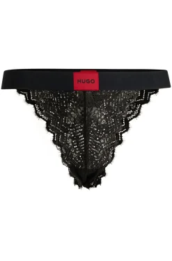 Slip aus elastischer Spitze mit Logo-Bund