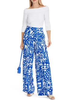Stoffhose mit Allover-Muster
