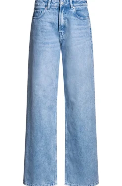 Straight-Fit Jeans aus festem hellblauem Denim