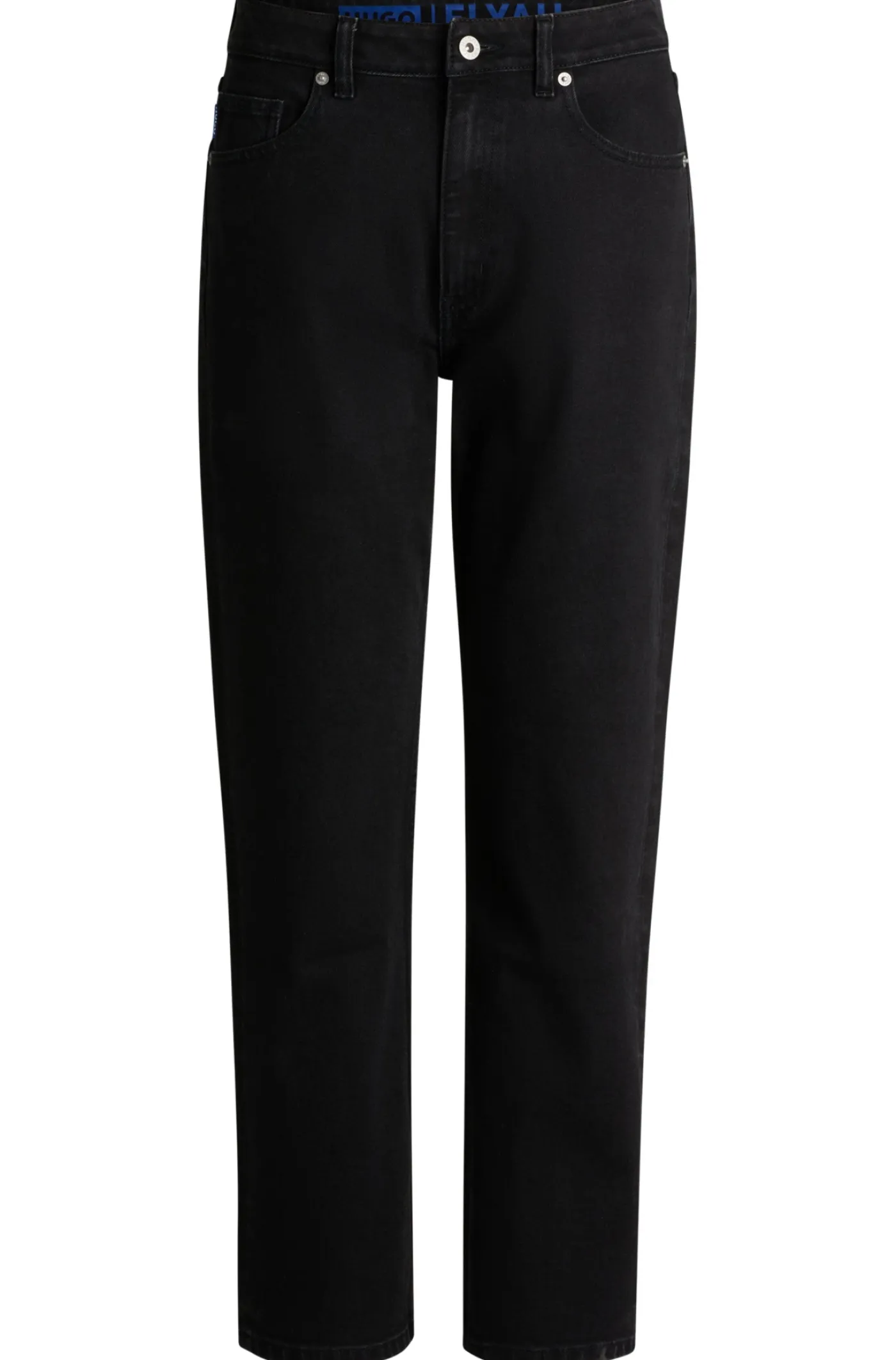 Straight-Fit Jeans aus schwarzem Stretch-Denim