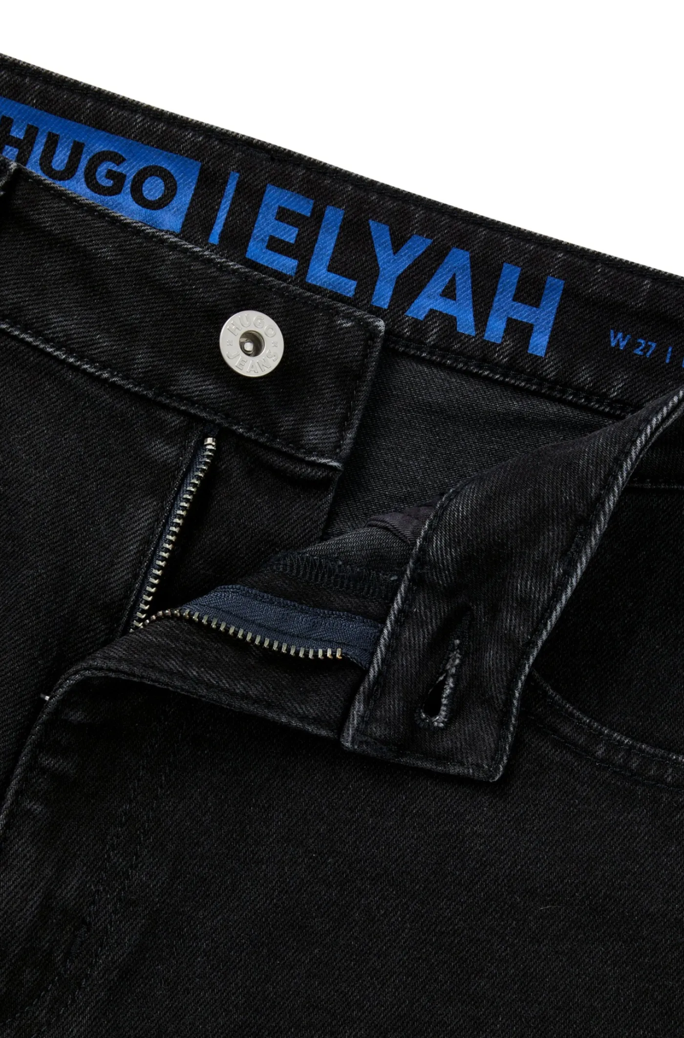 Straight-Fit Jeans aus schwarzem Stretch-Denim