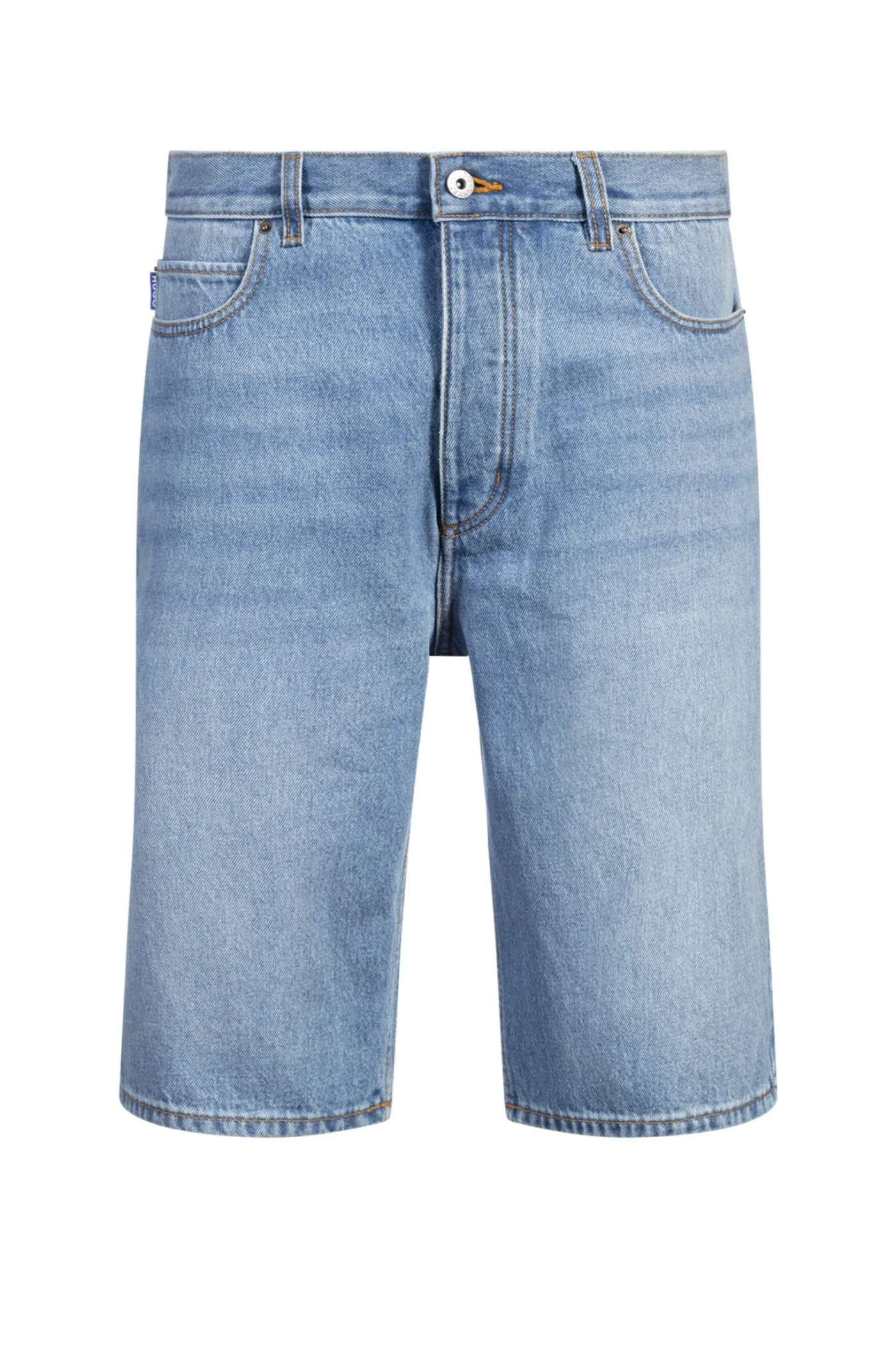 Straight-Fit Shorts aus blauem Stone-washed-Denim