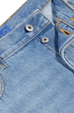 Straight-Fit Shorts aus blauem Stone-washed-Denim