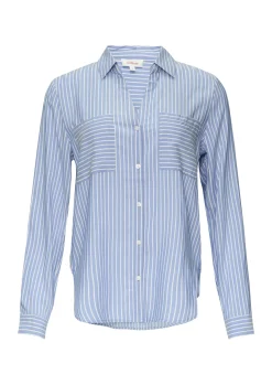 Streifen-Bluse mit Hemdkragen