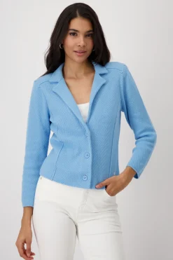 Strickblazer mit Reiskornmuster
