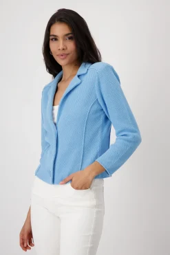 Strickblazer mit Reiskornmuster