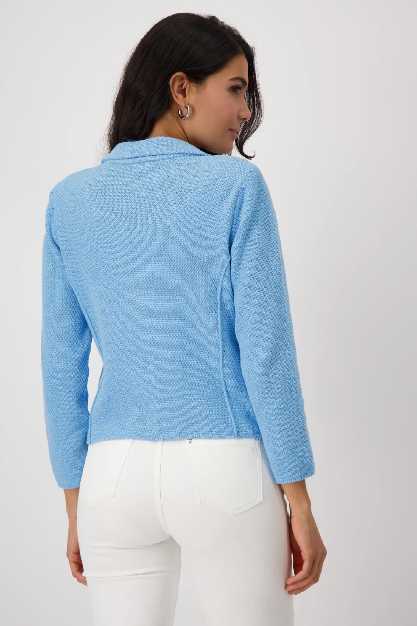 Strickblazer mit Reiskornmuster