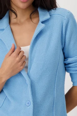 Strickblazer mit Reiskornmuster