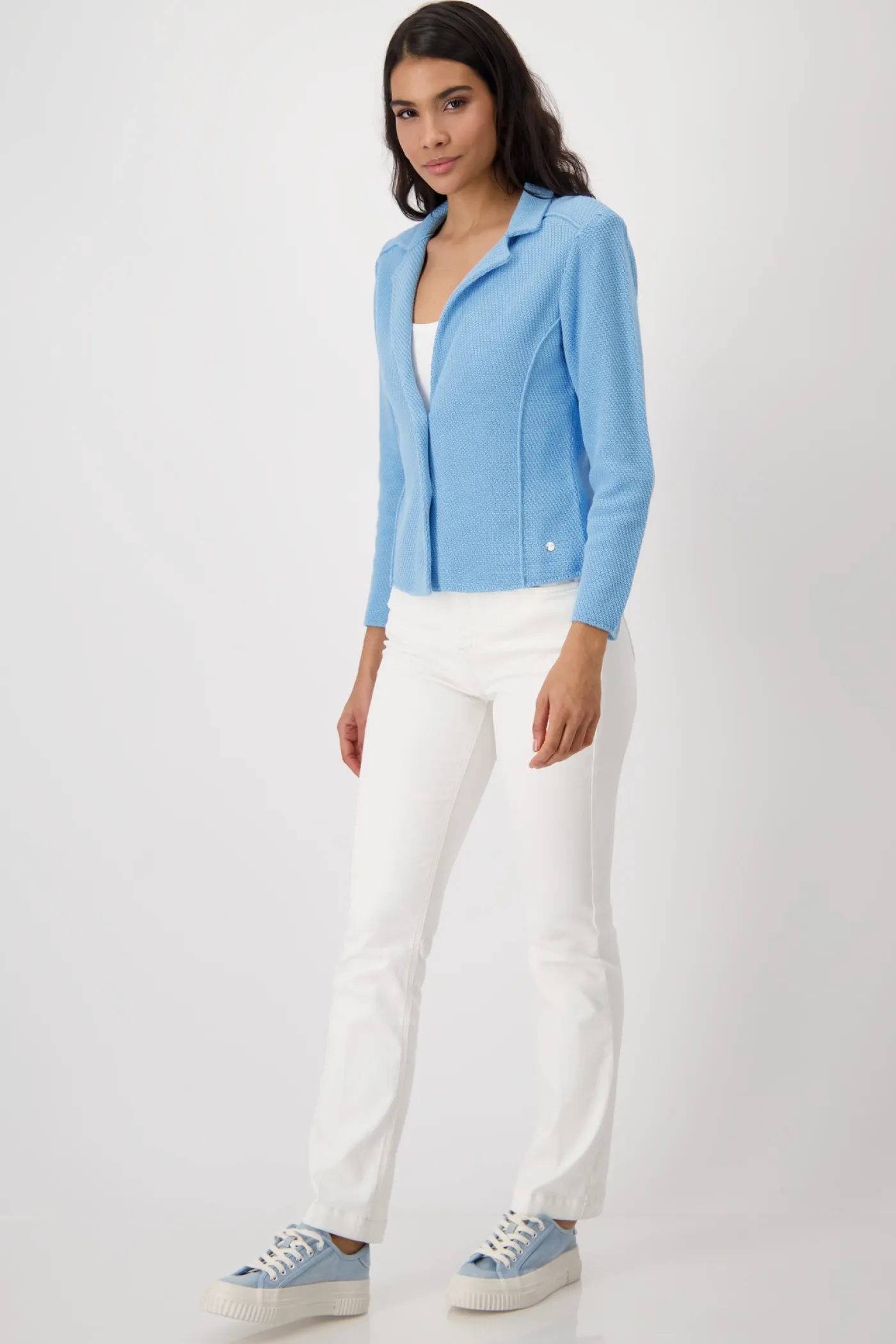 Strickblazer mit Reiskornmuster