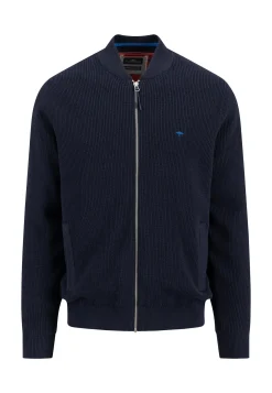Strickjacke Collegekragen Fisherman