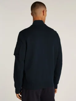 Strickjacke mit Baseball Kragen
